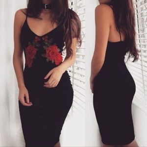 Fashion black/rose dress- small